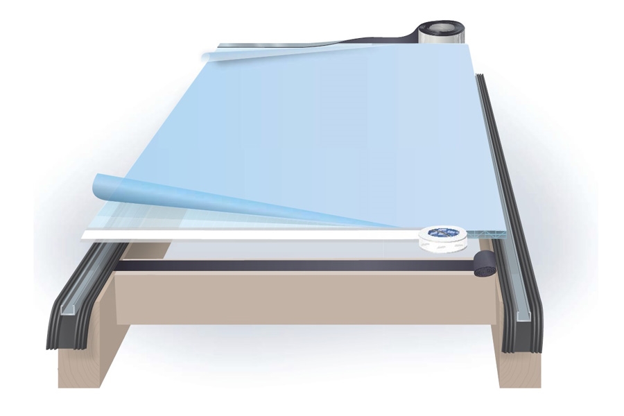 Gummiboden für Sparren 58mm RIATHERM 3050mm